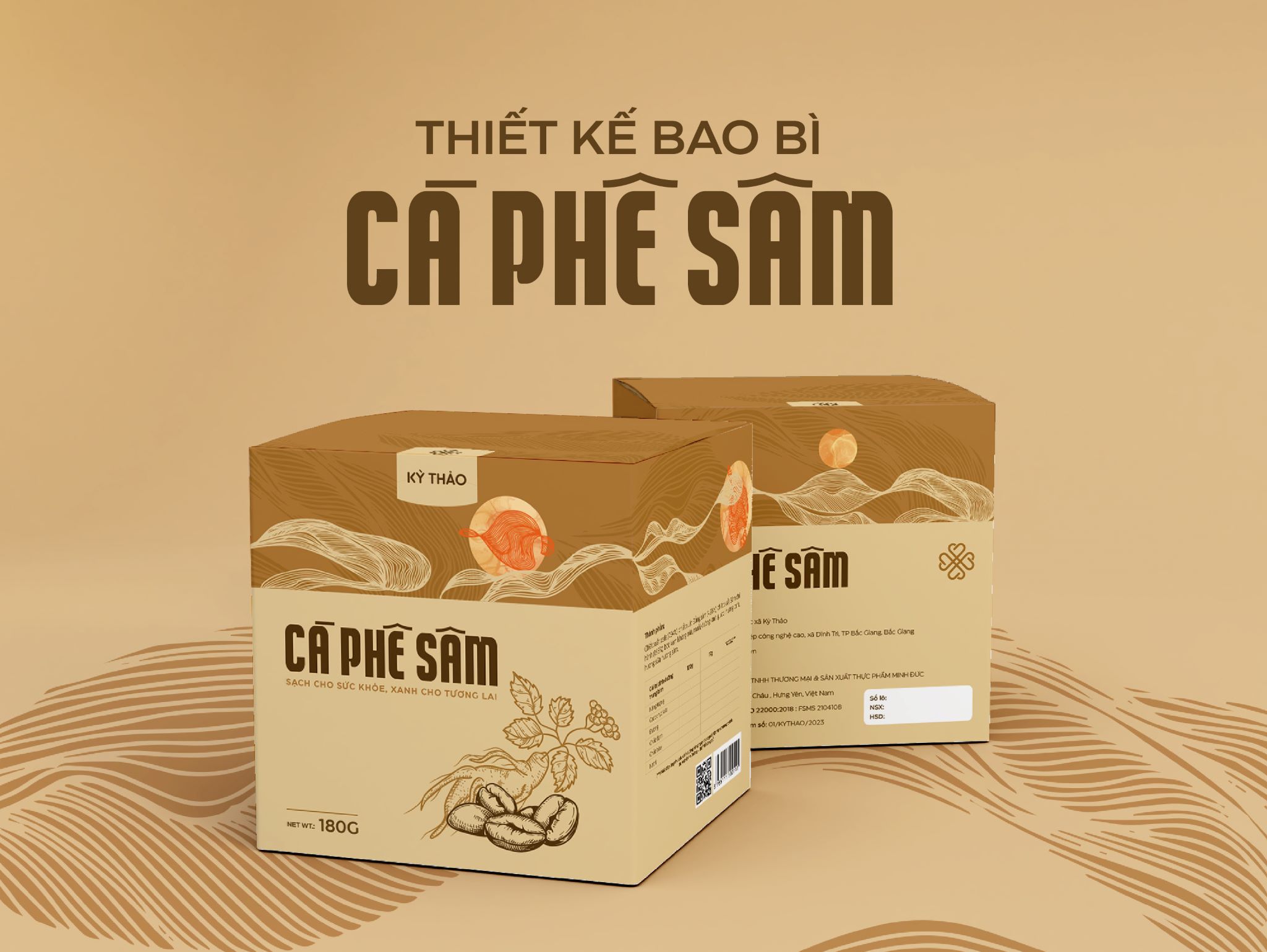 Thiết kế bao bì sản phẩm Cà phê sâm Kỳ Thảo