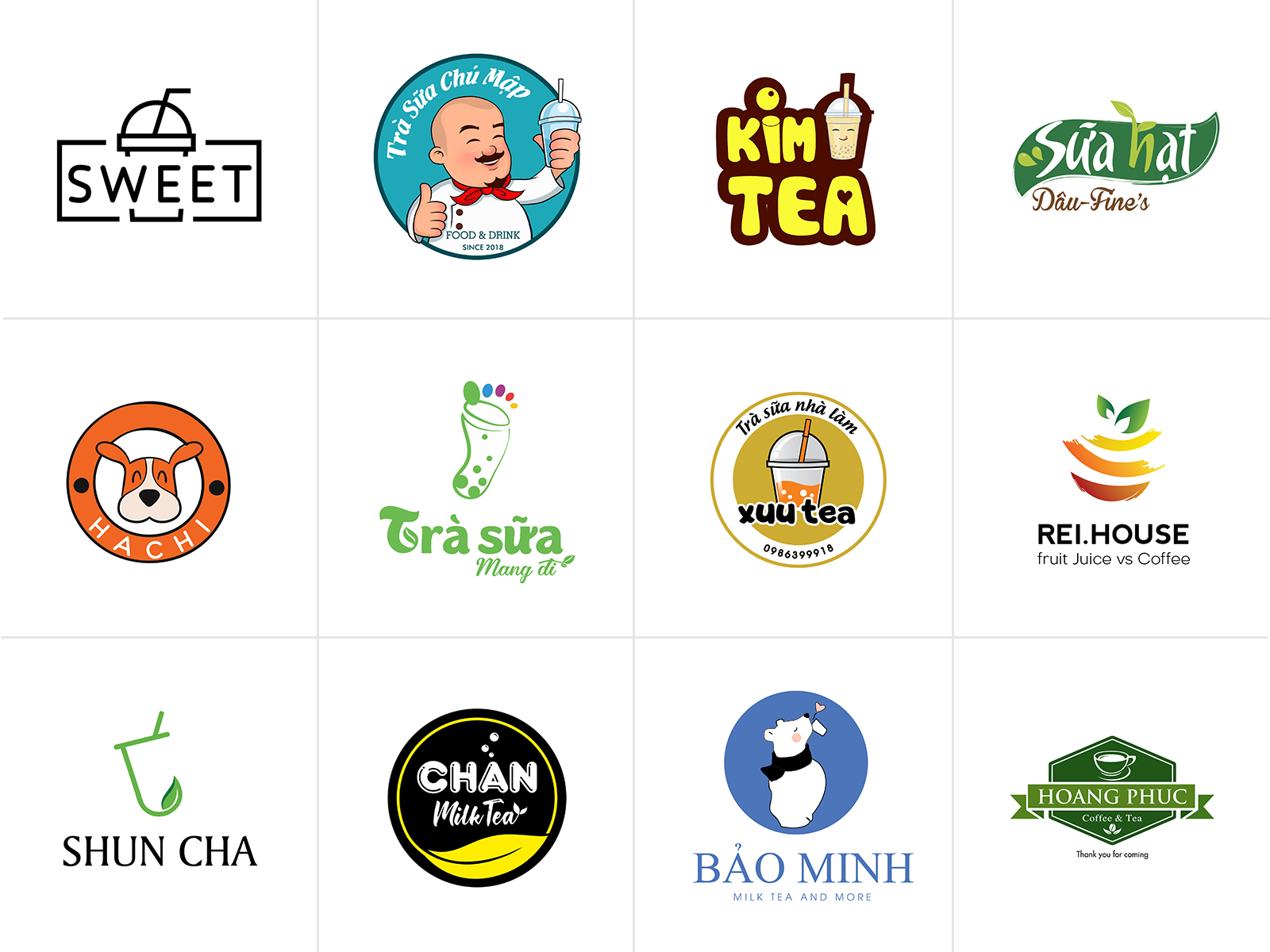 15 thiết kế logo trà sữa, quán cà phê ấn tượng năm 2020