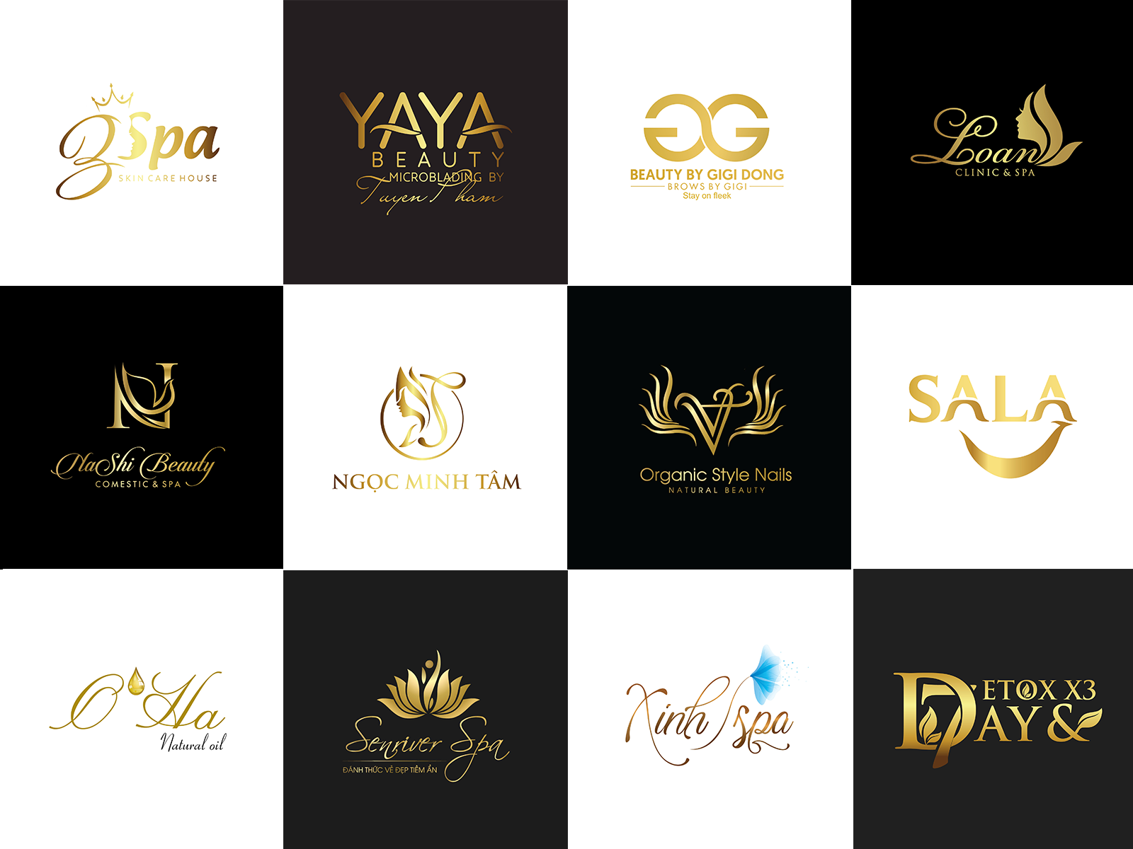 45 mẫu thiết kế logo mỹ phẩm, spa, nail, làm đẹp chuyên nghiệp, ấn ...